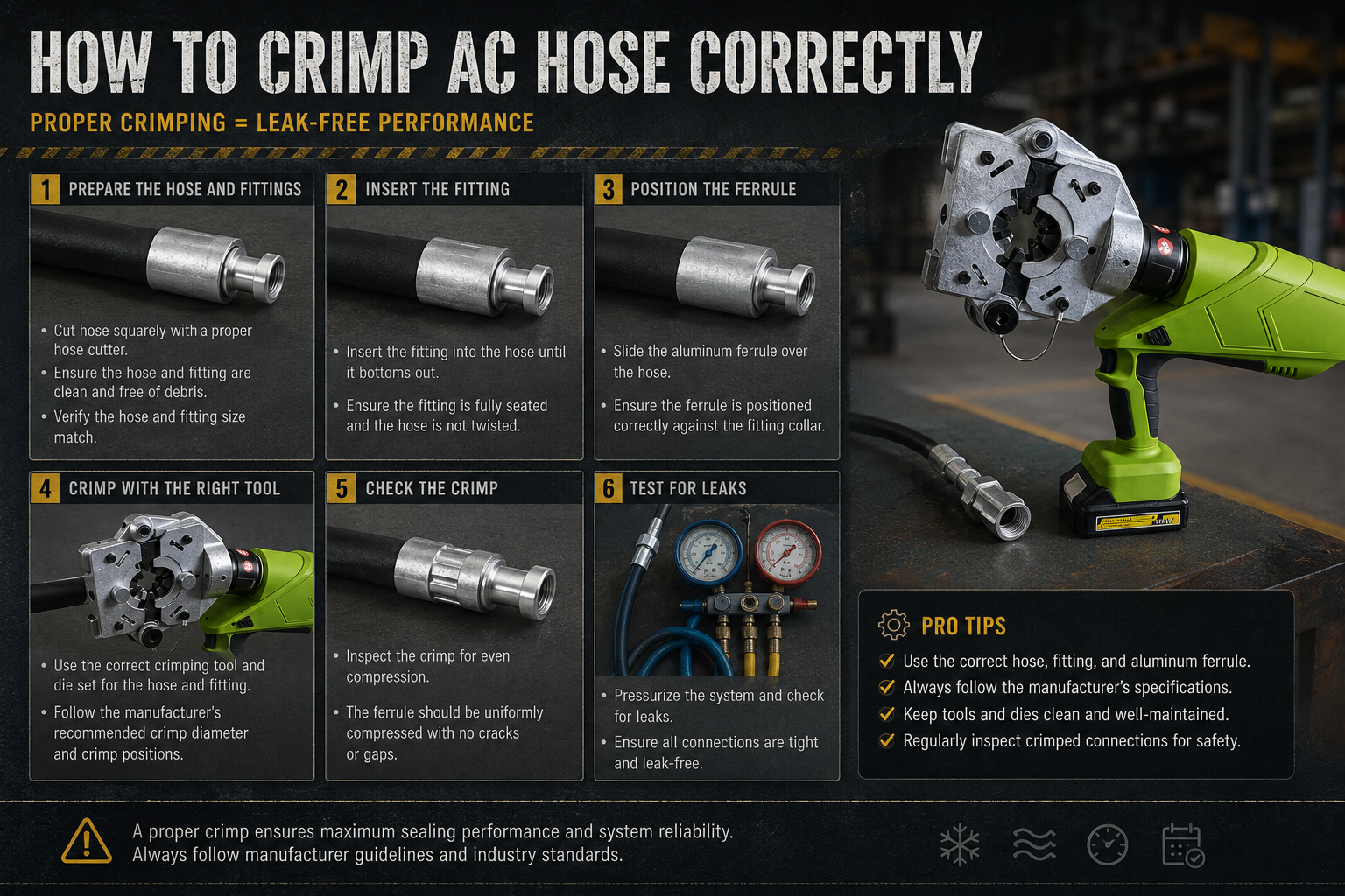 How to crimp AC hose correctly